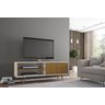 Rack Onix com Painel Chanel Móveis Bechara Off White/Cinamomo Ripado - 8