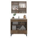 Ver imagem 4 de Conjunto Gabinete para Banheiro e Espelheira Ripado 80cm Nevada Noce