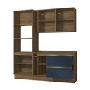 Ver imagem 4 de Armário de Cozinha Compacta 100% Mdf 205cm Nogueira/azul Profundo Celeste Kappesberg