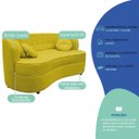 Ver imagem 4 de Sofá Curvo 2 Lugares Orgânico Sala Recepção Escritório Decorativo Luxo Panamá 160cm Suede