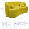 Sofá Curvo 2 Lugares Orgânico Sala Recepção Escritório Decorativo Luxo Panamá 160cm Suede - 3