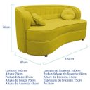 Ver imagem 3 de Sofá Curvo 2 Lugares Orgânico Sala Recepção Escritório Decorativo Luxo Panamá 160cm Suede