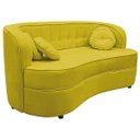 Ver imagem 1 de Sofá Curvo 2 Lugares Orgânico Sala Recepção Escritório Decorativo Luxo Panamá 160cm Suede