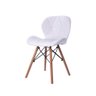 Kit 06 Cadeira Estofada Jantar Charles Eames Eiffel Slim Wood Confort Branco - 3