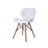 Kit 06 Cadeira Estofada Jantar Charles Eames Eiffel Slim Wood Confort Branco - 3