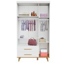 Ver imagem 5 de Cômoda e Guarda Roupa Infantil Ludmila Branco Bétula - Carolina