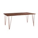Ver imagem 4 de Conjunto De Mesa Clips De Ferro Cobre Tampo Amêndoa 135X75 6 Cadeiras Cobre Assento Preto