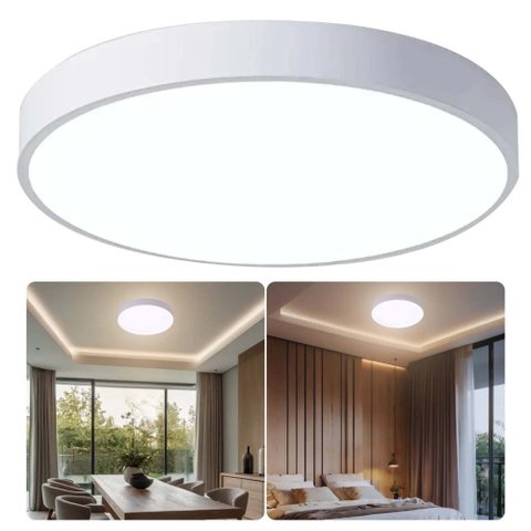 Luminaria Plafon Sobrepor 3 Tons Teto Moderno Led Escritorio Empresa Decoração Iluminação Residencia