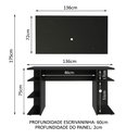 Ver imagem 3 de Mesa para Computador Gamer Madesa 9409 e Painel para TV até 50 Polegadas Preto Cor:Preto