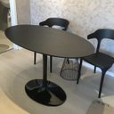Ver imagem 2 de Mesa de Jantar Tulipa Saarinen Redonda 1,20 Base Preta Tampo Preto