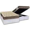 Ver imagem 1 de Cama Box Baú Queen: Colchão Ortopédico Orthoflex D33 / EP Matera + Base CRC Courano White(158x198