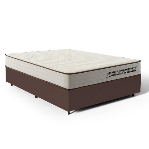 Cama Box Casal com Colchão de Espuma D45 Double Comfort 138x188x59cm