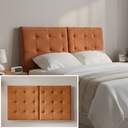 Ver imagem 4 de Cabeceira Estofada 140cm Dobrável P/ Cama de Casal Moderna:terracota