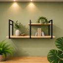 Ver imagem 5 de Prateleira Industrial Suspensa Reforçada Parede MDF e Metalon Decorativa Sala Escritório Cozinha