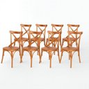 Ver imagem 1 de Kit 8 Cadeiras Madeira Sala de Estar Gourmet Katrina Paris Marrom/Amêndoa