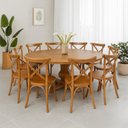 Ver imagem 2 de Kit 8 Cadeiras Madeira Sala de Estar Gourmet Katrina Paris Marrom/Amêndoa