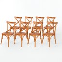 Ver imagem 1 de Kit 8 Cadeiras Madeira Sala de Estar Gourmet Katrina Paris Marrom/Amêndoa