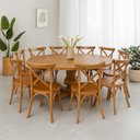 Ver imagem 2 de Kit 8 Cadeiras Madeira Sala de Estar Gourmet Katrina Paris Marrom/Amêndoa