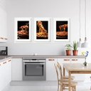 Ver imagem 1 de Kit 3 Quadros Grandes Pizzas 60x48cm:moldura Branca