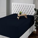 Ver imagem 1 de Lençol Casal Avulso 400 Fios Percal Poliéster Liso Toque Macio com Elástico