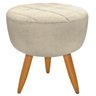 Puff Banqueta Redondo Maite Para Sala Quarto Pé Natural Suede:Bege - 1