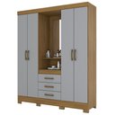 Ver imagem 2 de Guarda-Roupa Solteiro Briz Com Espelho 4 Portas e 3 Gavetas B24