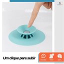 Ver imagem 3 de Kit 5 Tampa de Ralo Pia Tanque com Válvula Universal de Borracha Filtro Anti Cabelos Sujeira 10cm