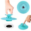 Ver imagem 1 de Kit 5 Tampa de Ralo Pia Tanque com Válvula Universal de Borracha Filtro Anti Cabelos Sujeira 10cm