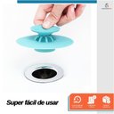 Ver imagem 4 de Kit 5 Tampa de Ralo Pia Tanque com Válvula Universal de Borracha Filtro Anti Cabelos Sujeira 10cm