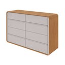 Ver imagem 1 de Cômoda 8 Gavetas Loop Amêndoa Clean/off White 75cm