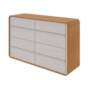 Cômoda 8 Gavetas Loop Amêndoa Clean/off White 75cm