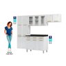 Cozinha Modulada Completa Diamante 4 Peças 3 Portas de Vidro (2 Armários + 1 Balcão + 1 Paneleiro - 8