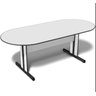 Mesa Para Reunião Oval - 200 X 90 Cinza - 1