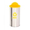 Lixeira Coleta Seletiva Basculante 120l de Aço Inox - Branco - 1