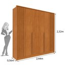 Ver imagem 4 de Guarda Roupa Casal 6 Portas 4 Gavetas Guarani Ripado Tcil Móveis