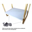 Ver imagem 3 de Mesa de Cabeceira Mordomo Lateral Cama com 1 Gaveta Branco / Dourado