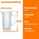 Ver imagem 2 de Jarra de Vidro 1,2l - Hauskraft Jarr030-tr