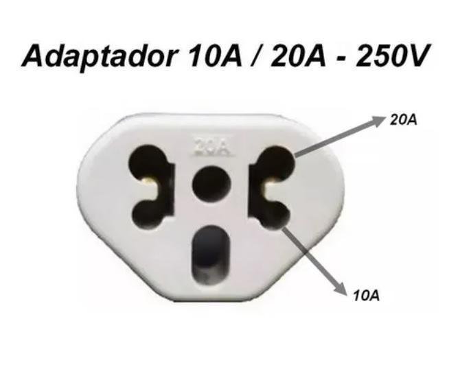 Adaptador Benjamin Bob Love 10A/20A Kit 10Pças Pino Maciço - 2