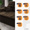 Ver imagem 5 de Sofá Retrátil Reclinável Europa 1,80m Suede Velut Marrom Café com Molas - King House