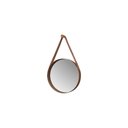 Ver imagem 1 de Espelho Decorativo Redondo 50 Cm com Alça Bari Castanho