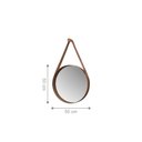 Ver imagem 2 de Espelho Decorativo Redondo 50 Cm com Alça Bari Castanho