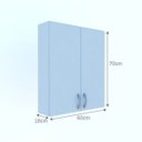 Ver imagem 5 de Armário de Banheiro Suspenso 2 Portas Arya Branco Cinza/Cristal