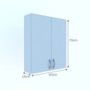 Ver imagem 5 de Armário de Banheiro Suspenso 2 Portas Arya  Branco