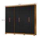 Ver imagem 3 de Guarda-Roupa Casal 6 Portas 4 Gaveta com Pés San Francisco Preto/Carvalho Americano/Tx