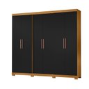 Ver imagem 2 de Guarda-Roupa Casal 6 Portas 4 Gaveta com Pés San Francisco Preto/Carvalho Americano/Tx