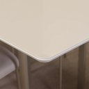 Ver imagem 4 de Conjunto de Jantar Mesa Retangular com Vidro Arcádia 6 Cadeiras Lucille - Champanhe C/ Off White -