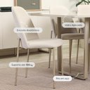 Ver imagem 2 de Conjunto de Jantar Mesa Retangular com Vidro Arcádia 6 Cadeiras Lucille - Champanhe C/ Off White -