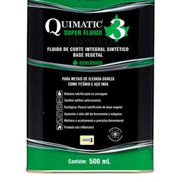 Quimatic 3 Super Fluido para Corte de Metais de Elevada Dureza 500 Ml Tapmatic - Kit com 12 - 3