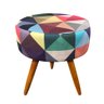 Puff Decorativo Redondo 40 Cm Dóris Pé Palito Suede - Triângulo - 1