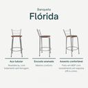 Ver imagem 3 de Kit 4 Banquetas para Balcão Flórida Prata 60cm Cozinha Gourmet Bistrô Bancada Piscina Área de Lazer